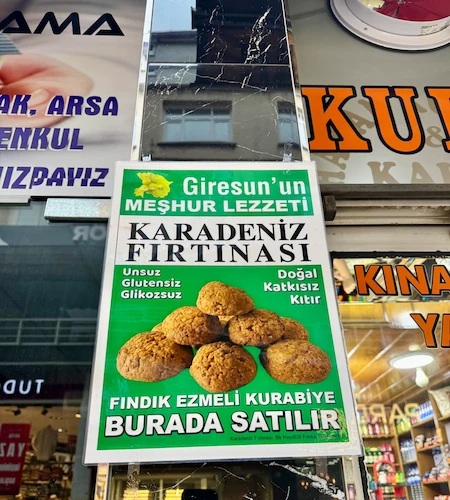 giresun gezilecek yerler Giresun yöresine özgü, fındıklı Karadeniz Fırtınası kurabiyesi